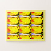Fun tropisch gele kunst legpuzzel (Horizontaal)