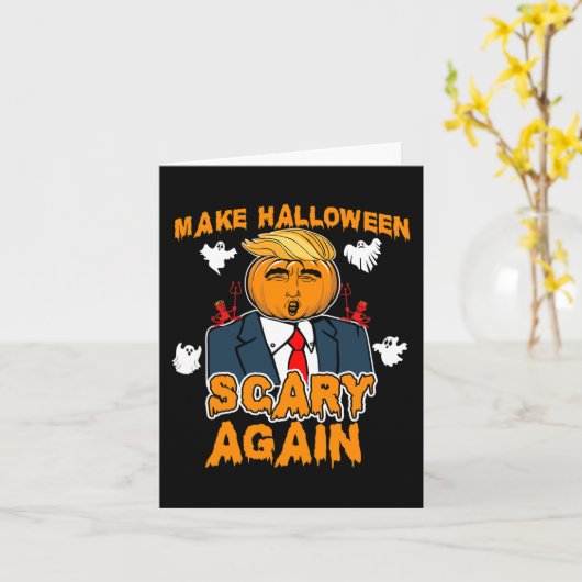 Fun Trump Halloween MAAK HALLOWEEN WEER ENG Kaart (Gele Bloem)