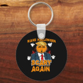 Fun Trump Halloween MAAK HALLOWEEN WEER ENG Sleutelhanger (Voorkant)