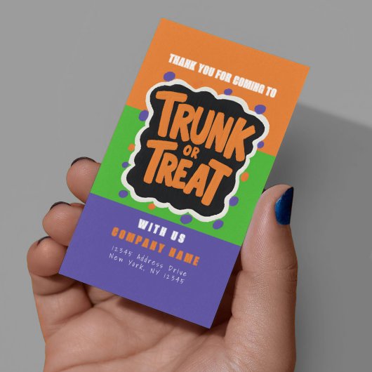 Fun Trunk of Behandel Halloween Visitekaartjes