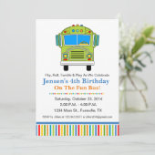 Fun Tumble Bus Birthday Party Invitation Kaart (Staand voorkant)