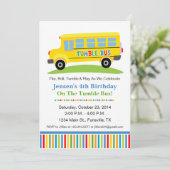 Fun Tumble Bus Birthday Party Invitation Kaart (Staand voorkant)