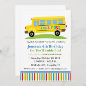 Fun Tumble Bus Birthday Party Invitation Kaart (Voorkant / Achterkant)
