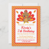 Fun Turkey Thanksgiving Birthday Kaart (Voorkant)