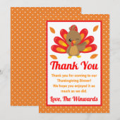 Fun Turkey Thanksgiving Dinner Party Bedankkaart (Voorkant / Achterkant)