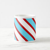 Fun Turquoise Blue Red en White Diagonal Stripes Koffiemok (Center)