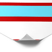 Fun Turquoise Blue Red en White Diagonal Stripes Poster (Hoek)