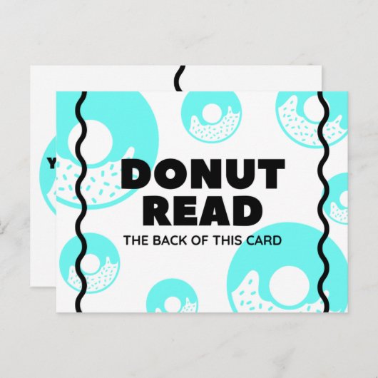 Fun Turquoise Donut Briefkaart (Voorkant / Achterkant)