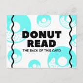 Fun Turquoise Donut Briefkaart (Voorkant)