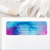 Fun Turquoise en Hot Pink Waterverf Splashes Etiket (Insitu)