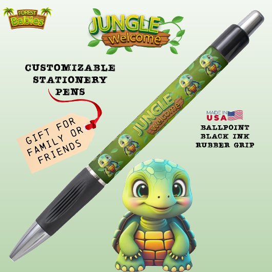 Fun Turtle Cute Tortoise, Jungle Welcome Gift Pen