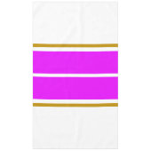 Fun Twin Bright Pink 70s Racing Stripes op wit Tafelkleed (Voorkant)