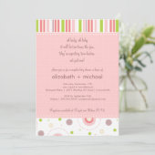 Fun Twin Girl Couples Baby shower Invitation Kaart (Staand voorkant)