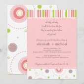 Fun Twin Girl Couples Baby shower Invitation Kaart (Voorkant / Achterkant)