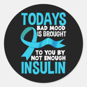 Fun Type 1 2 Diabetische T1d T2d Insuline Diabetes Ronde Sticker