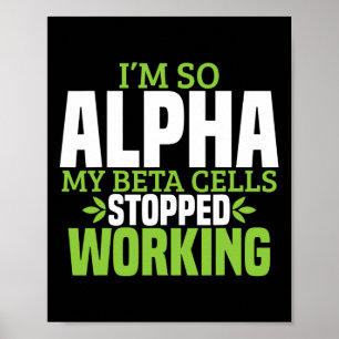 Fun Type 1 Diabetes Diabetisch Bewustzijn T1d Vrou Poster