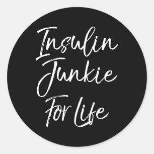 Fun Type 1 Diabetes Gezegde Schattigee Insuline Ju Ronde Sticker