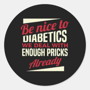 Fun Type 1 Diabetes T1d Diabetisch Bewustzijn Vrou Ronde Sticker