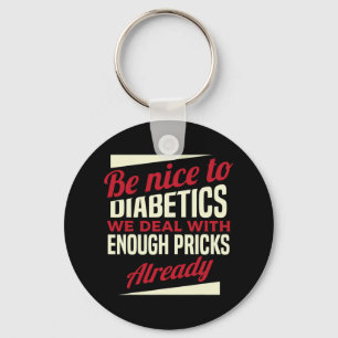 Fun Type 1 Diabetes T1d Diabetisch Bewustzijn Vrou Sleutelhanger
