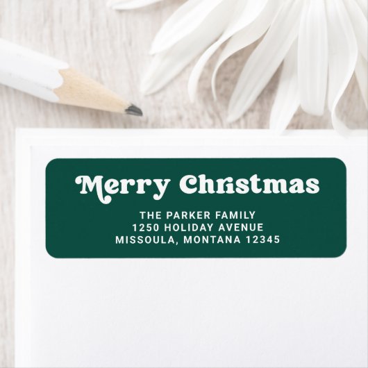 Fun Typografie | Moderne groene kerst Etiket (Insitu)