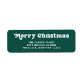 Fun Typografie | Moderne groene kerst Etiket (Voorkant)