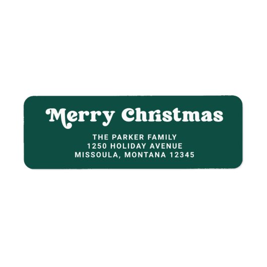 Fun Typografie | Moderne groene kerst Etiket (Voorkant)
