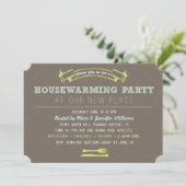 Fun Typography Housewarming Party Invite Kaart (Staand voorkant)