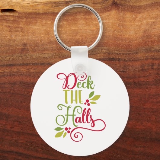 Fun Typography Kerstmis Sleutelhanger (Voorkant)