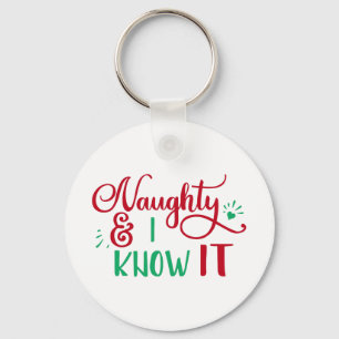 Fun Typography Kerstmis Sleutelhanger