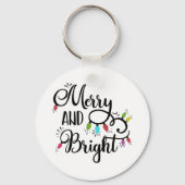Fun Typography Kerstmis Sleutelhanger (Voorkant)