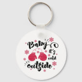 Fun Typography Kerstmis Sleutelhanger (Voorkant)