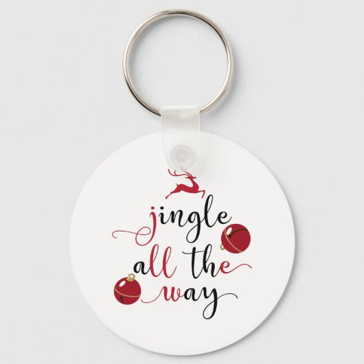 Fun Typography Kerstmis Sleutelhanger (Voorkant)