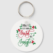 Fun Typography Kerstmis Sleutelhanger (Voorkant)