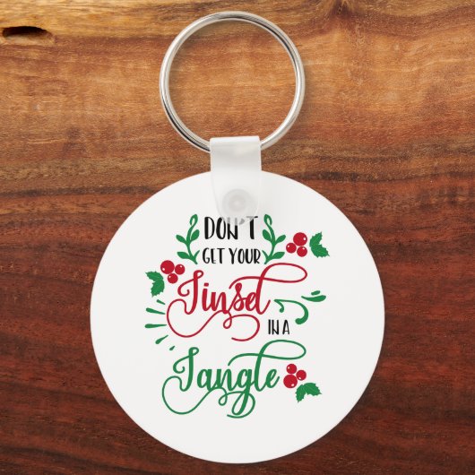 Fun Typography Kerstmis Sleutelhanger (Voorkant)