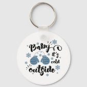 Fun Typography Kerstmis Sleutelhanger (Voorkant)