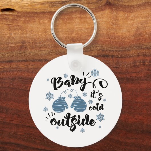 Fun Typography Kerstmis Sleutelhanger (Voorkant)