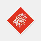 Fun Typography Merry KerstHappy Nieuwjaar Servet (Hoek)