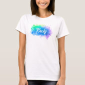 Fun Typography Pastel Blotch Background T-shirt (Voorkant)