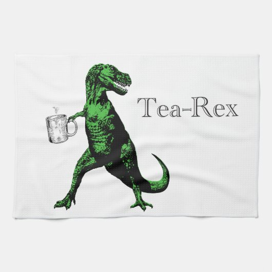 Fun Tyrannosaurus Rex drink thee: Een Tea-Rex... Theedoek (Horizontaal)