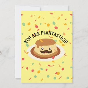 Fun U bent Flantastico Cute Flan met een Mustache Bedankkaart