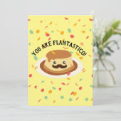 Fun U bent Flantastico Cute Flan met een Mustache Bedankkaart (Staand voorkant)