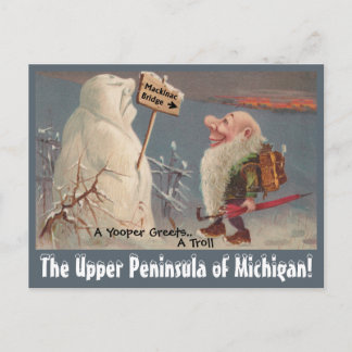 Fun U.P. Yooper Upper Peninsula Michigan BRIEFKAAR Briefkaart