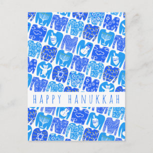 Fun Ugly Chanukah Sweaters Cute CUSTOM Holiday Briefkaart