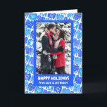 Fun Ugly Hanukkah Sweaters Cute CUSTOM Holiday Kaart<br><div class="desc">Pas deze kaart aan door je eigen foto en tekst toe te voegen op de schattige achtergrond. Bekijk mijn winkel voor meer kleuren en design of laat me weten of je iets op maat wilt. Bedankt om met mij te winkelen!</div>