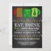 Fun Ugly kerst Sweater Party Invitation Kaart (Voorkant)