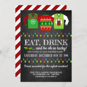 Fun Ugly kerst Sweater Party Invitation Kaart