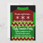 Fun Ugly KerstSweater Party Kaart (Voorkant)