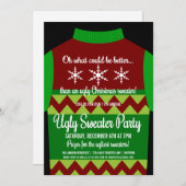 Fun Ugly KerstSweater Party Kaart (Voorkant / Achterkant)