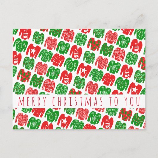 Fun Ugly KerstSweaters Holiday Pattern CUSTOM Briefkaart (Voorkant)
