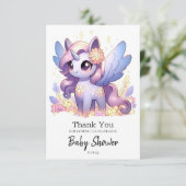 Fun Unicorn Baby shower Bedankkaart (Staand voorkant)